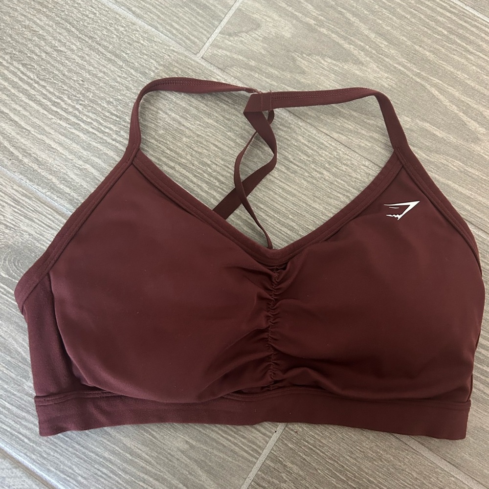 Gymshark Brown Sports Bra Minimalist Design Wireless